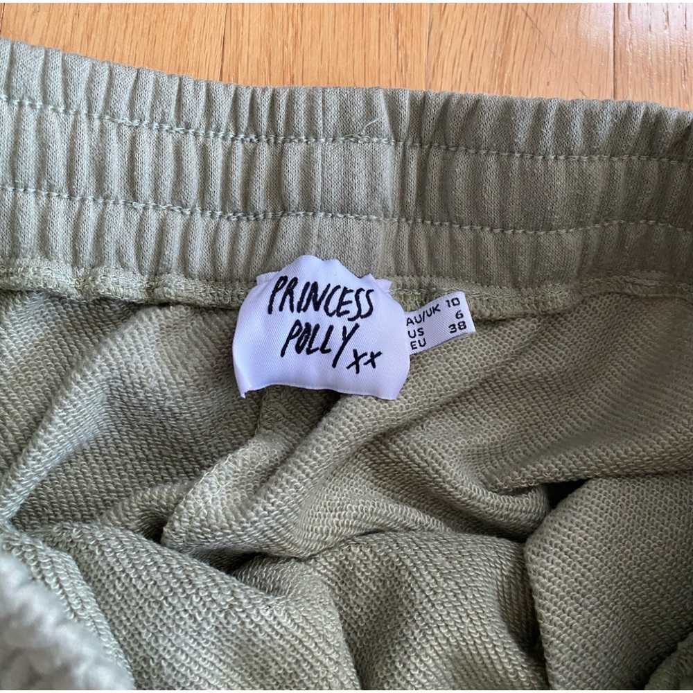Princess Polly Green Ripped Drawstring Sweatpants US 6 - Picture 3 of 4